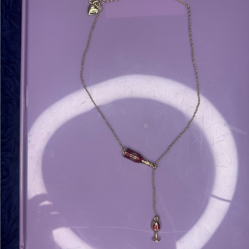 NWT Betsey Johnson Red Wine Y-Necklace - Picture 4 of 11